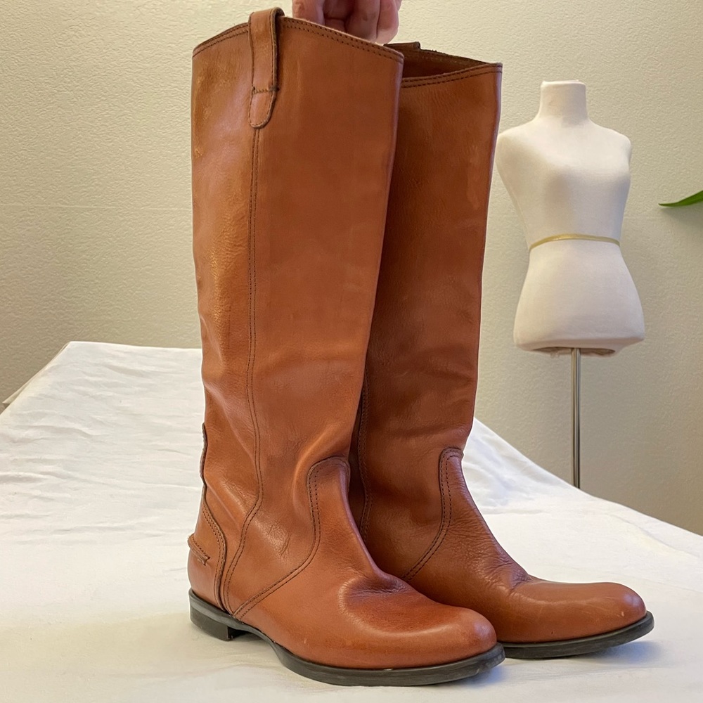 Madewell Leather Tall Riding Boots Knee High 1937 Cognac Shoes Brown Tan Archive